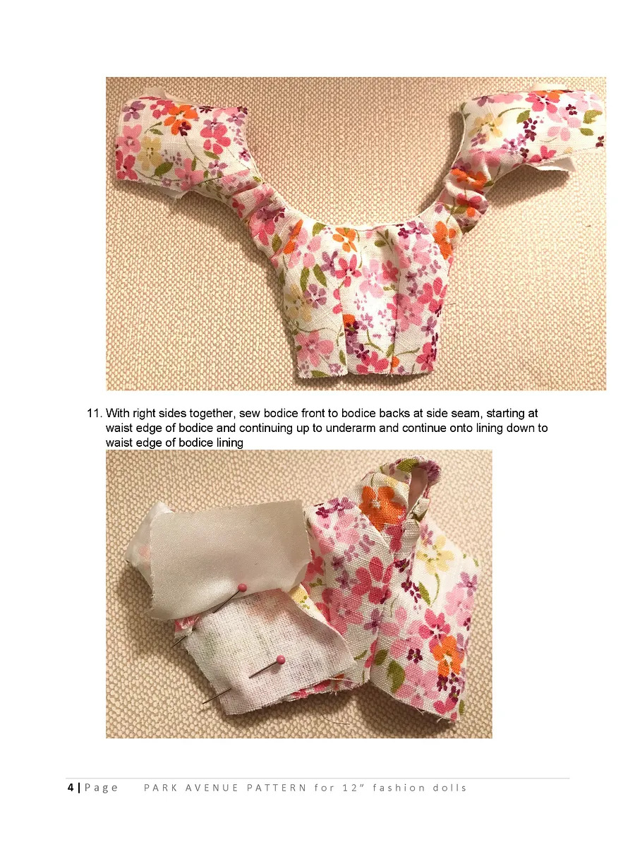 Park Avenue sewing pattern for 12" fashion dolls product image (3)