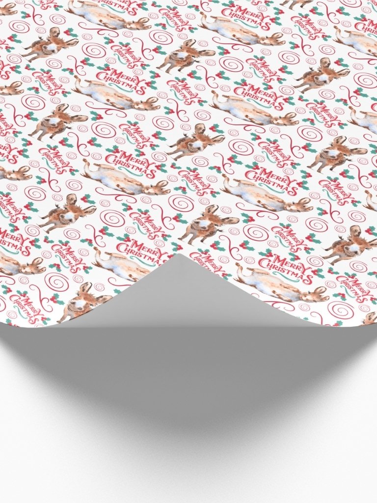 Donkey Merry Christmas Gift Wrapping Paper product image (2)