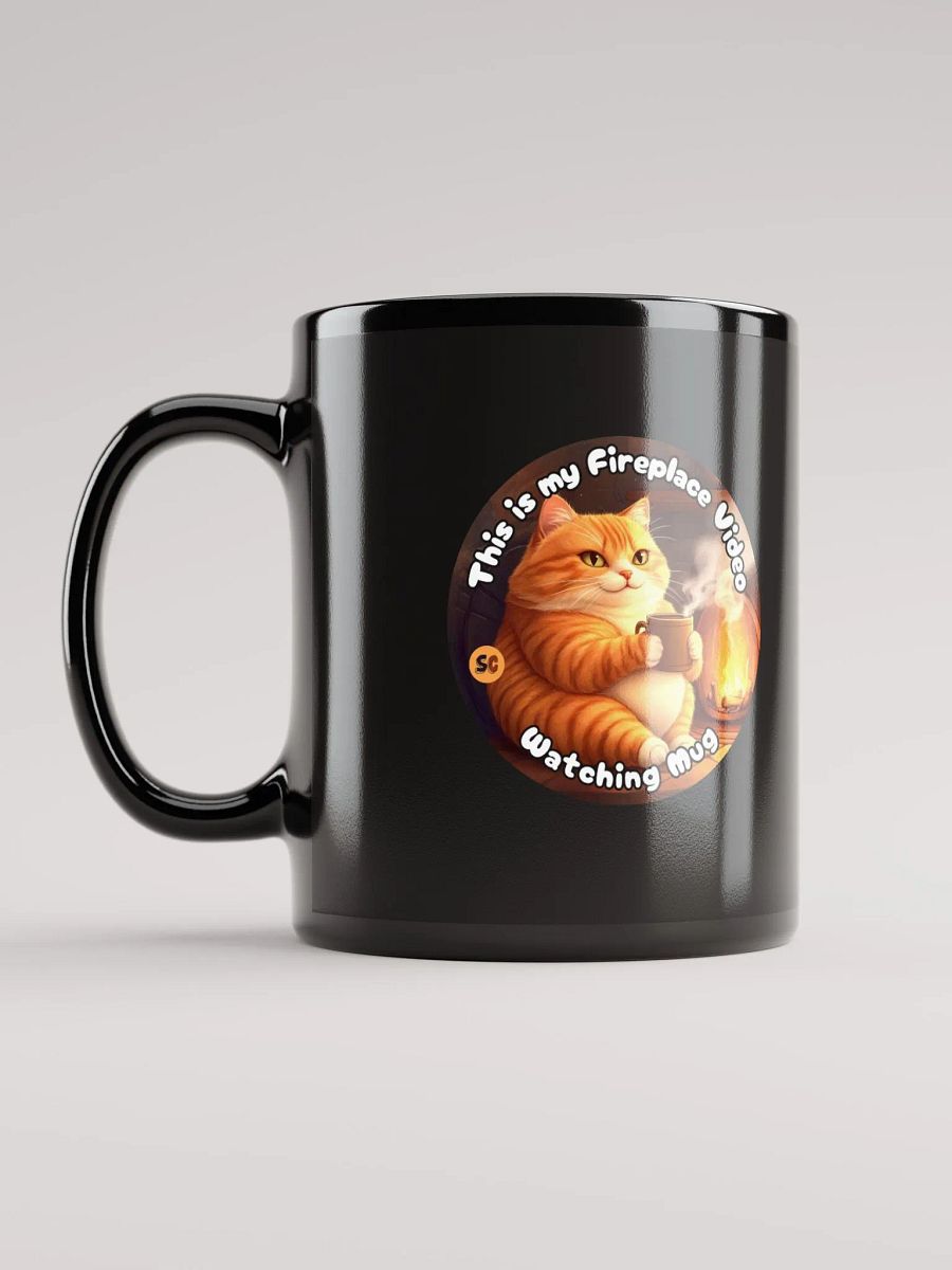 Cozy Cat - This is my Fireplace Watching Mug | Black Glossy Mug product image (12)