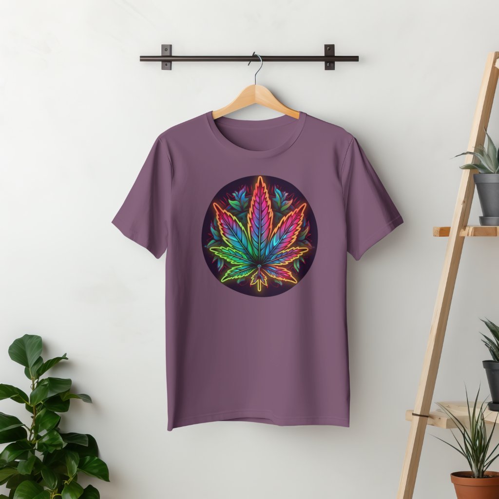 Classy Colorful Cannabis Marijuana Leaf Heavyweight T-Shirt product image (4)