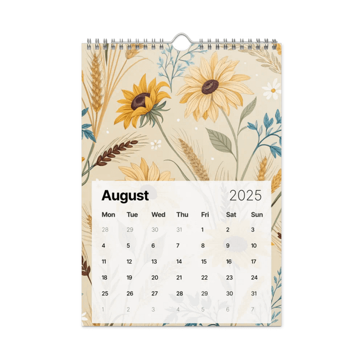 SEAMLESS FLORAL PATTERN WALL CALENDAR 2025 product image (2)