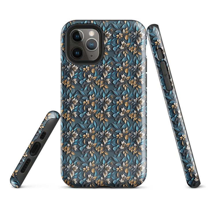 Tough Phone Case for iPhone® - Floral Pattern with a Sculpted Appearance product image (1)