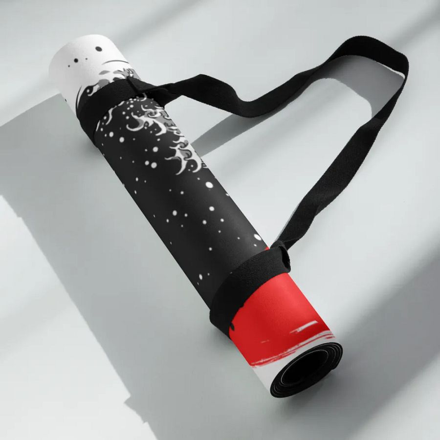 Black Kanagawa's wave Japanese Ink - Yoga Mat product image (7)