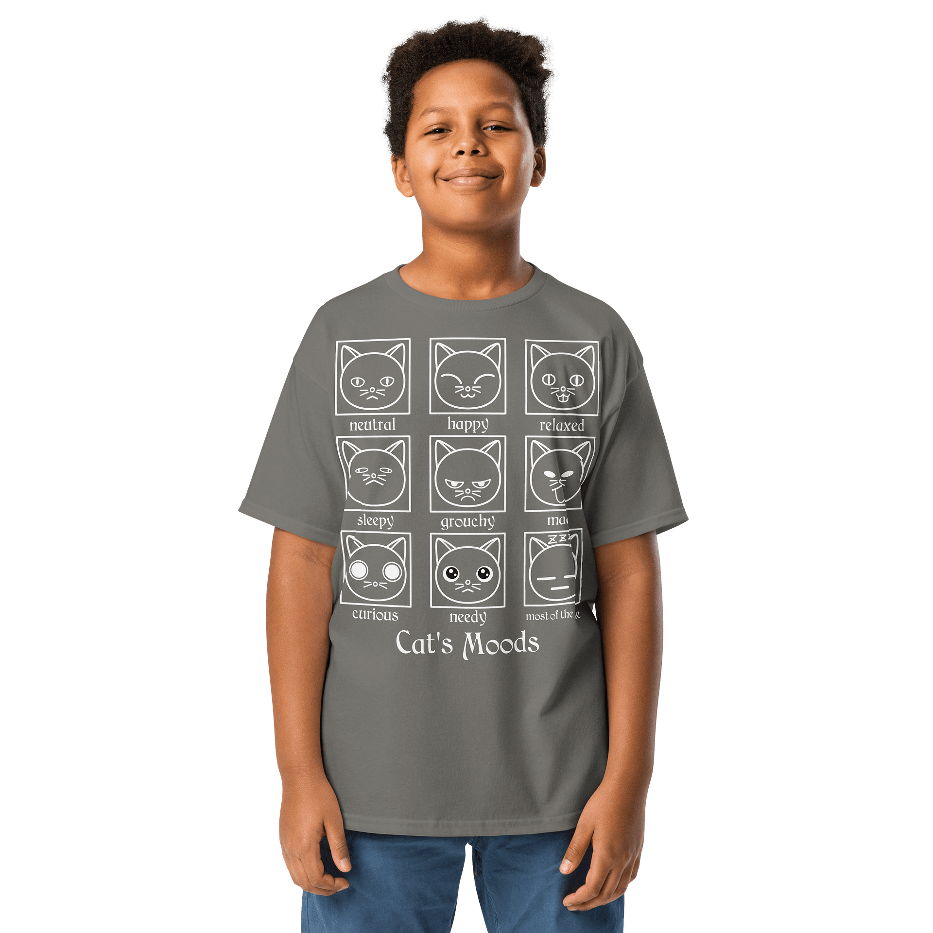 Cat's Moods - Unisex Youth Heavyweight T-shirt product image (1)