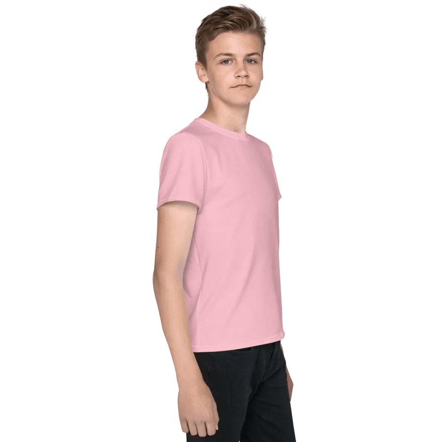 Youth Plain Color Pink T-Shirt product image (4)