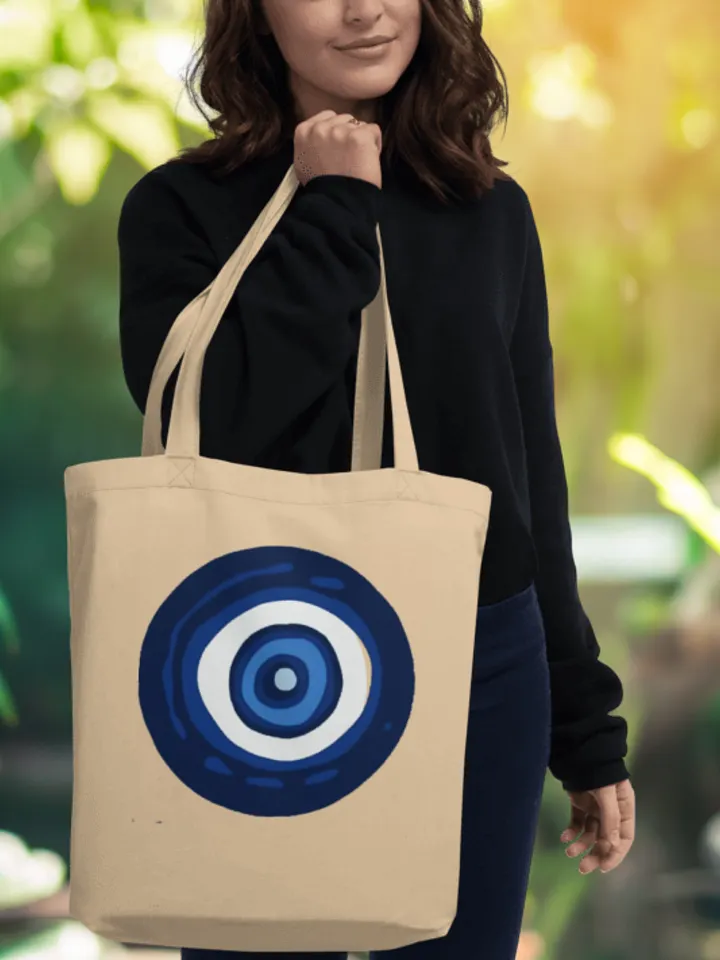 Blue Mati Protection: Eco-Friendly Tote Bag; Natural product image (1)