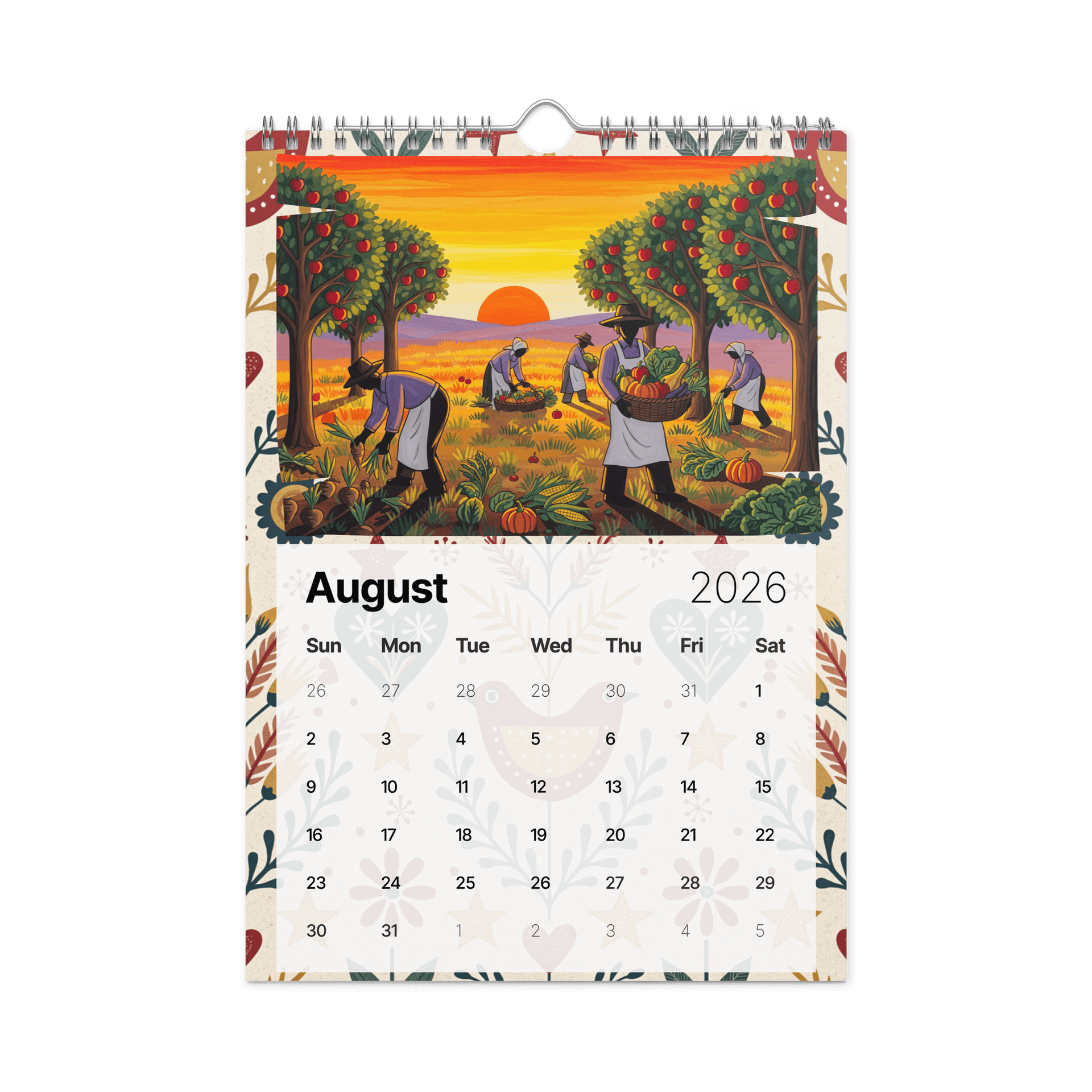 Folk Art Wall Calendar 2026 – A Year of Whimsical Traditions and Timeless Beauty product image (2)