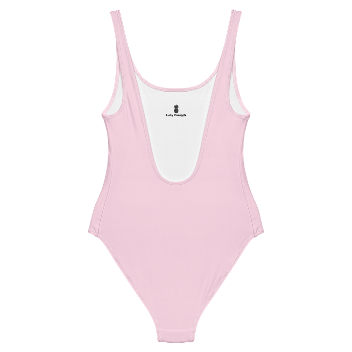 Baby Pink Solid Color Retro Inspired Women's One Piece Swimsuit product image (2)