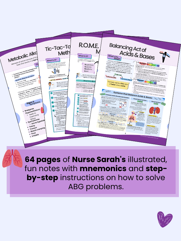 ABG Interpretation: Notes, Mnemonics, & Workbook by Nurse Sarah (Digital) product image (2)