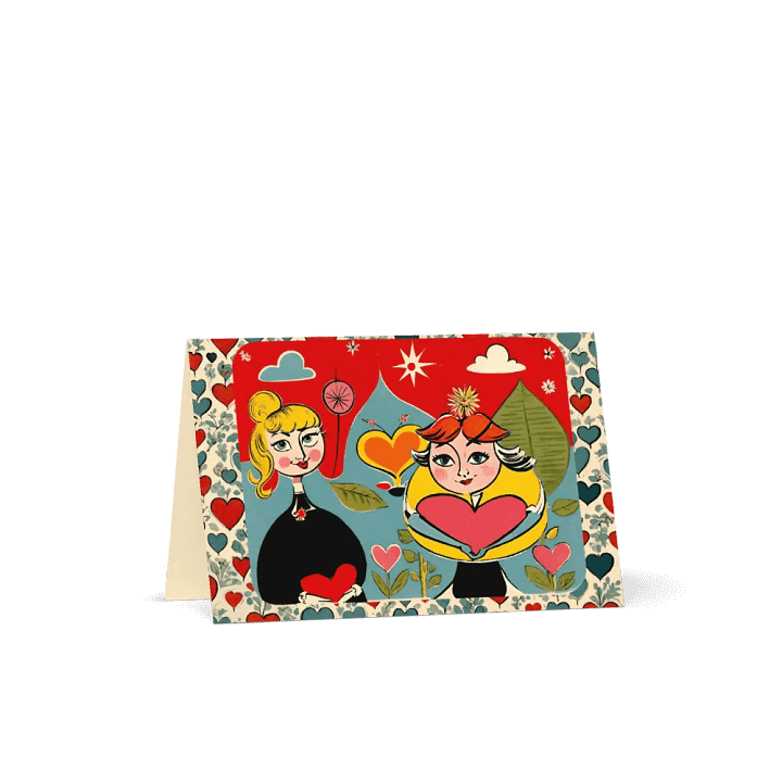 Lesbe Valentines, Quirky Vintage Love Card product image (1)