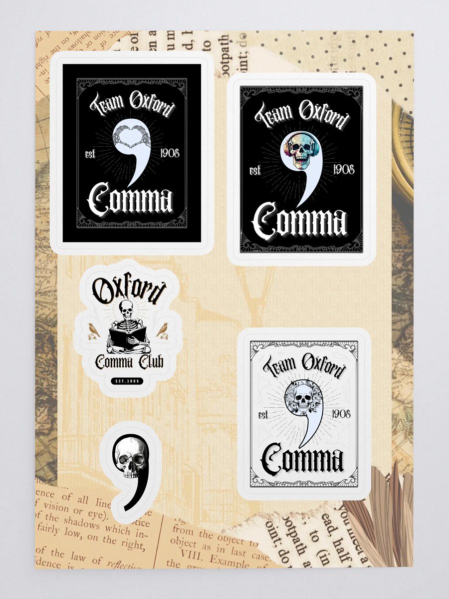 Forks & Fandoms 📚 Team Oxford Comma Sticker Sheet product image (3)