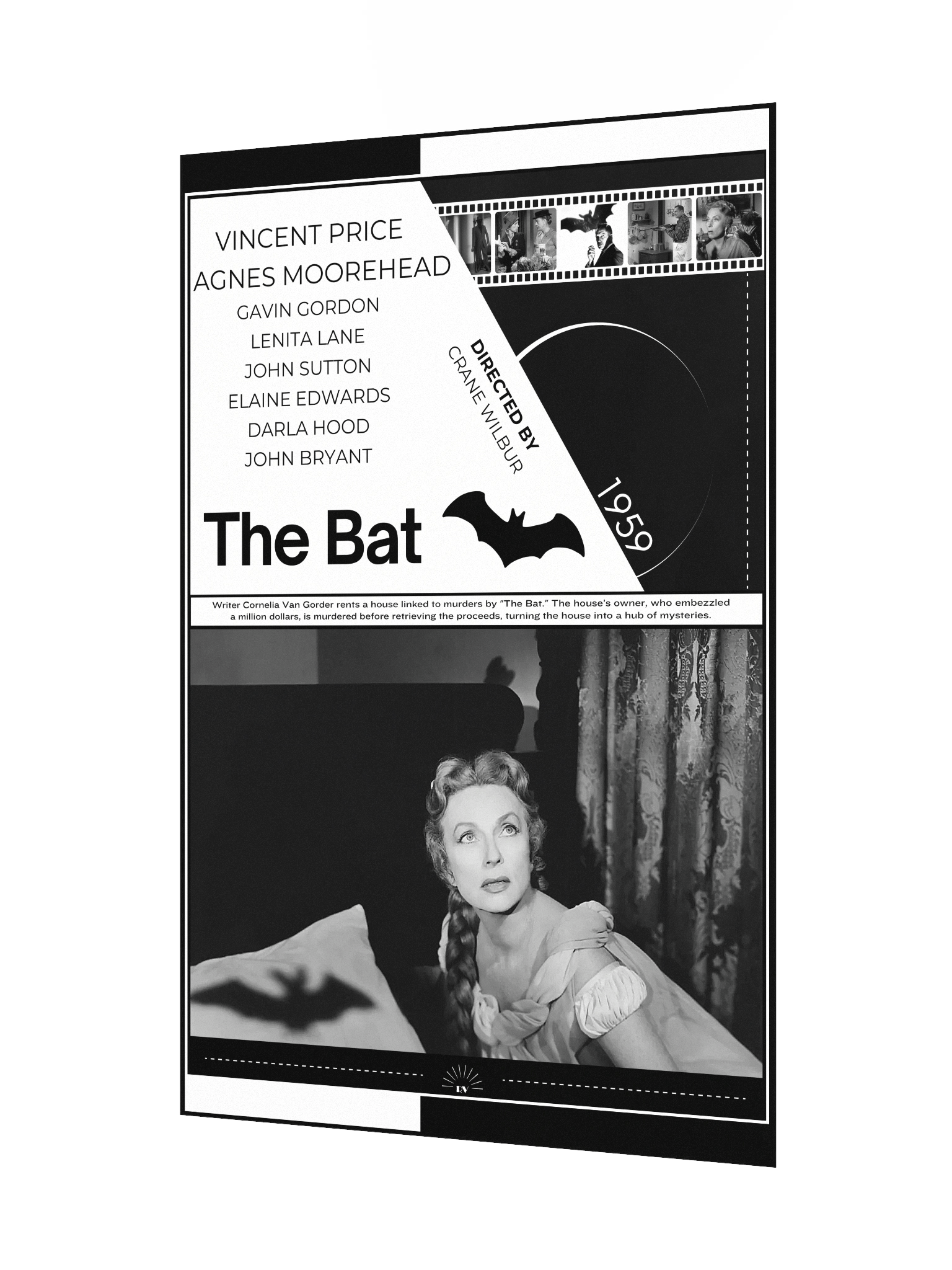 The Bat with Vincent Price and Agnes Moorehead 1959 | Movie Poster | 12x18 Wall Art product image (3)