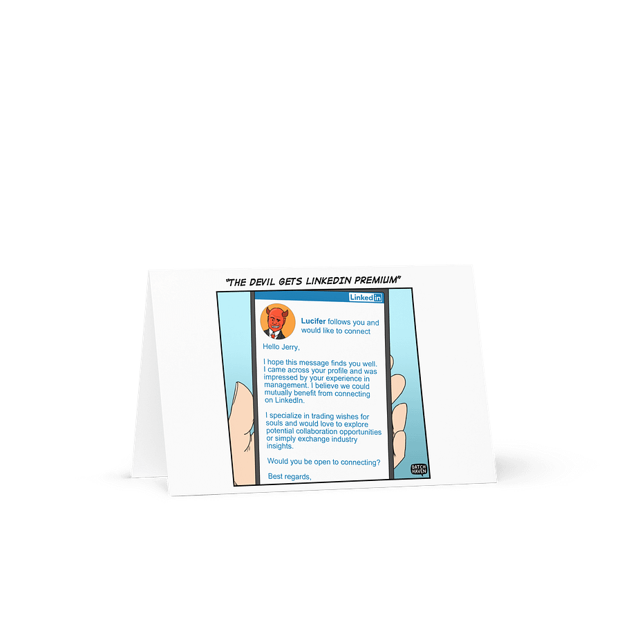 "The Devil gets LinkedIn Premium" card product image (1)