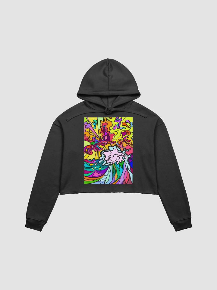 Vibrant Energy Cropped Hoodie - Wave at Sunset product image (4)