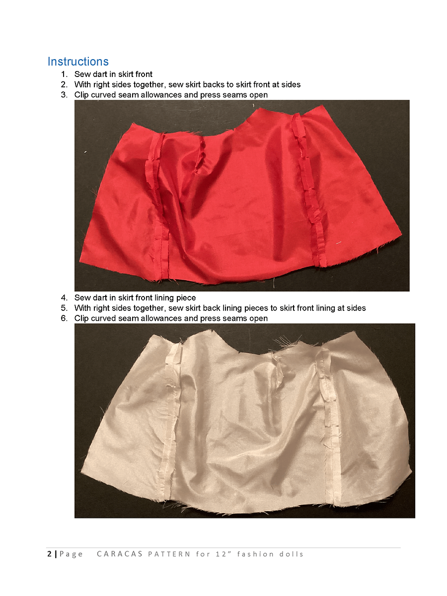 Caracas sewing pattern for 12" fashion dolls product image (3)