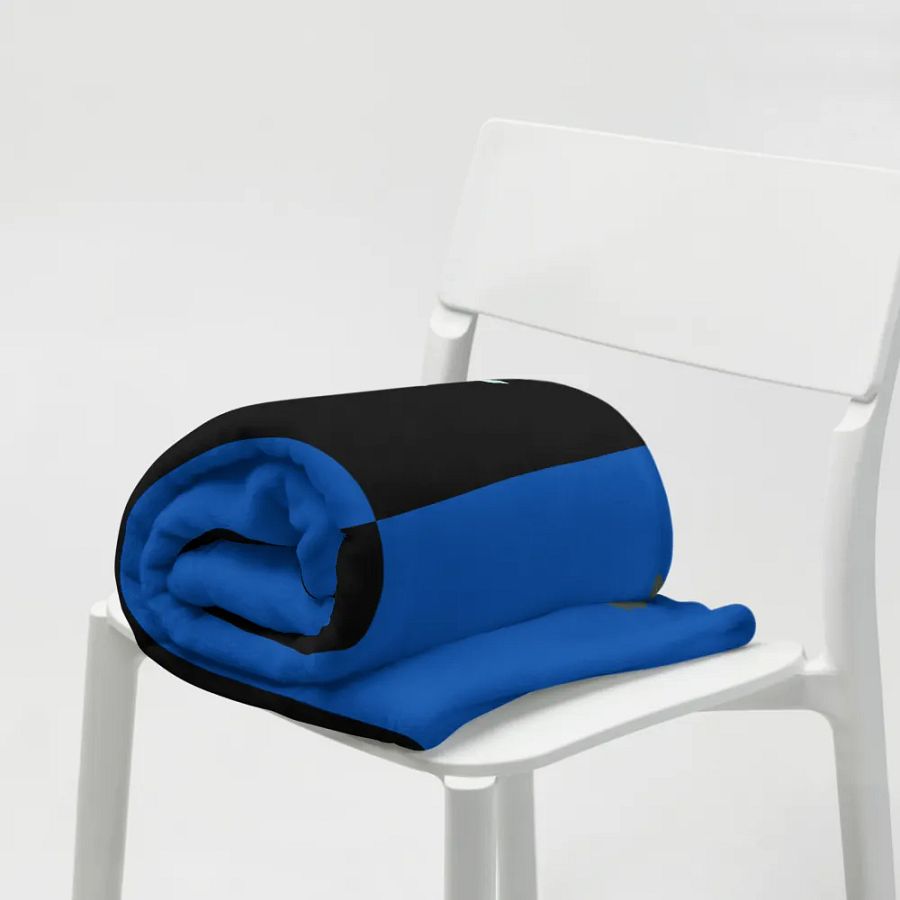 Flower on Black and Blue Pattern Throw Blanket | Floral Pattern Blanket product image (8)