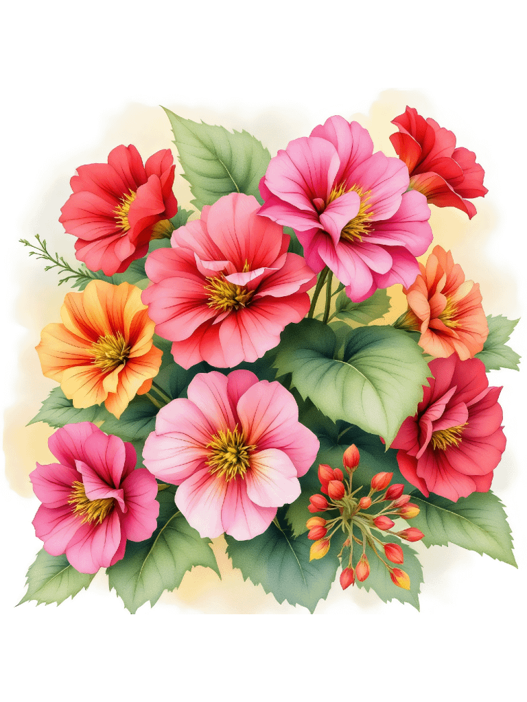 16 Watercolor Begonia Clipart, Floral Bouquet Digital Download, Pink Flower Illustrations, Wedding Invitations, Scrapbooking, Card Making product image (4)