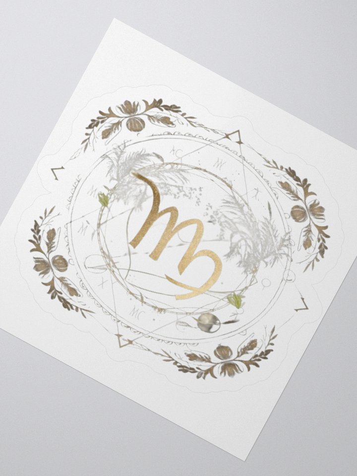 Virgo Zodiac Sticker - Maiden with Wheat & Floral - Durable Vinyl product image (4)