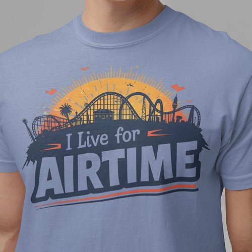 I Live For Airtime Roller Coaster T-Shirt | Theme Park Cotton Tee by CoasterCultureInd #RollerCoaster #ThemePark #CoasterCult...