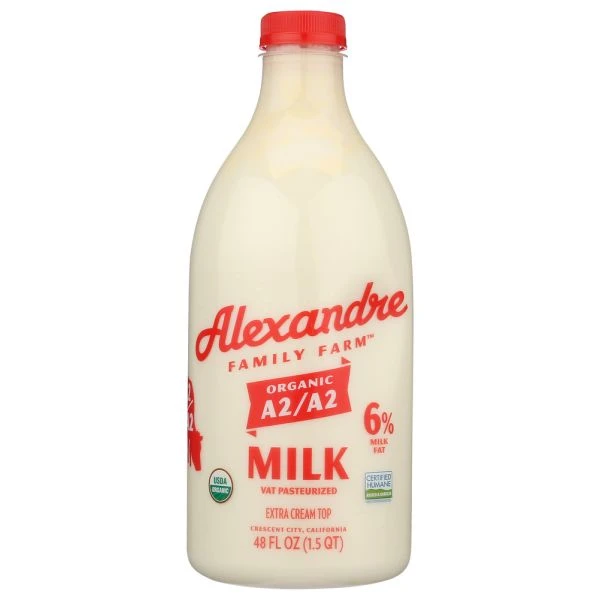 ALEXANDRE FAMILY FARM: Organic A2A2 Cream Top Whole Milk, 48 fo product image (1)