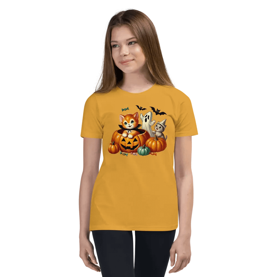 Kittens and Ghost Halloween Kids T-Shirt product image (59)
