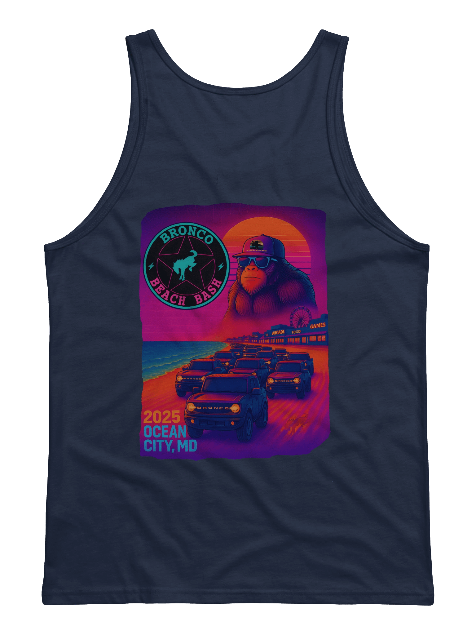 2025 Bronco Beach Bash Ocean City / Destination Bigfoot Bronco Collab | Full Frontal Bella+Canvas Jersey Tank (Multiple Colors Available) product image (11)