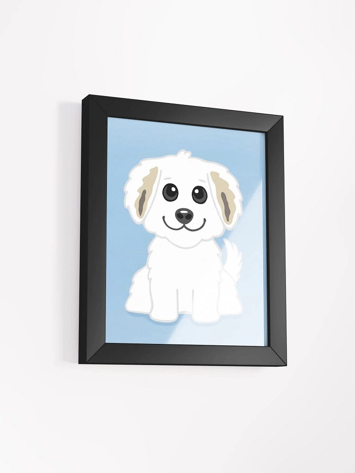 Adorable Cartoon White Puppy Framed Illustration product image (10)