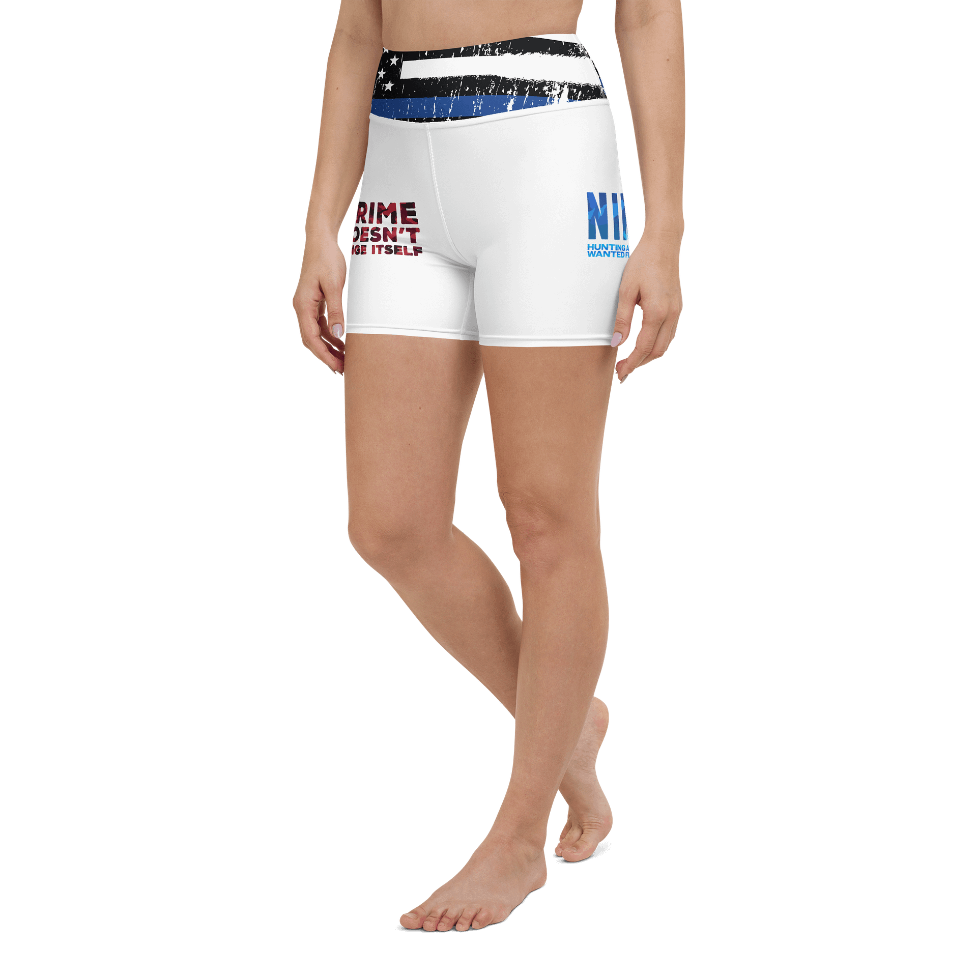Nik The Hat | BACK THE BLUE Yoga Shorts – Summer ‘25 product image (5)