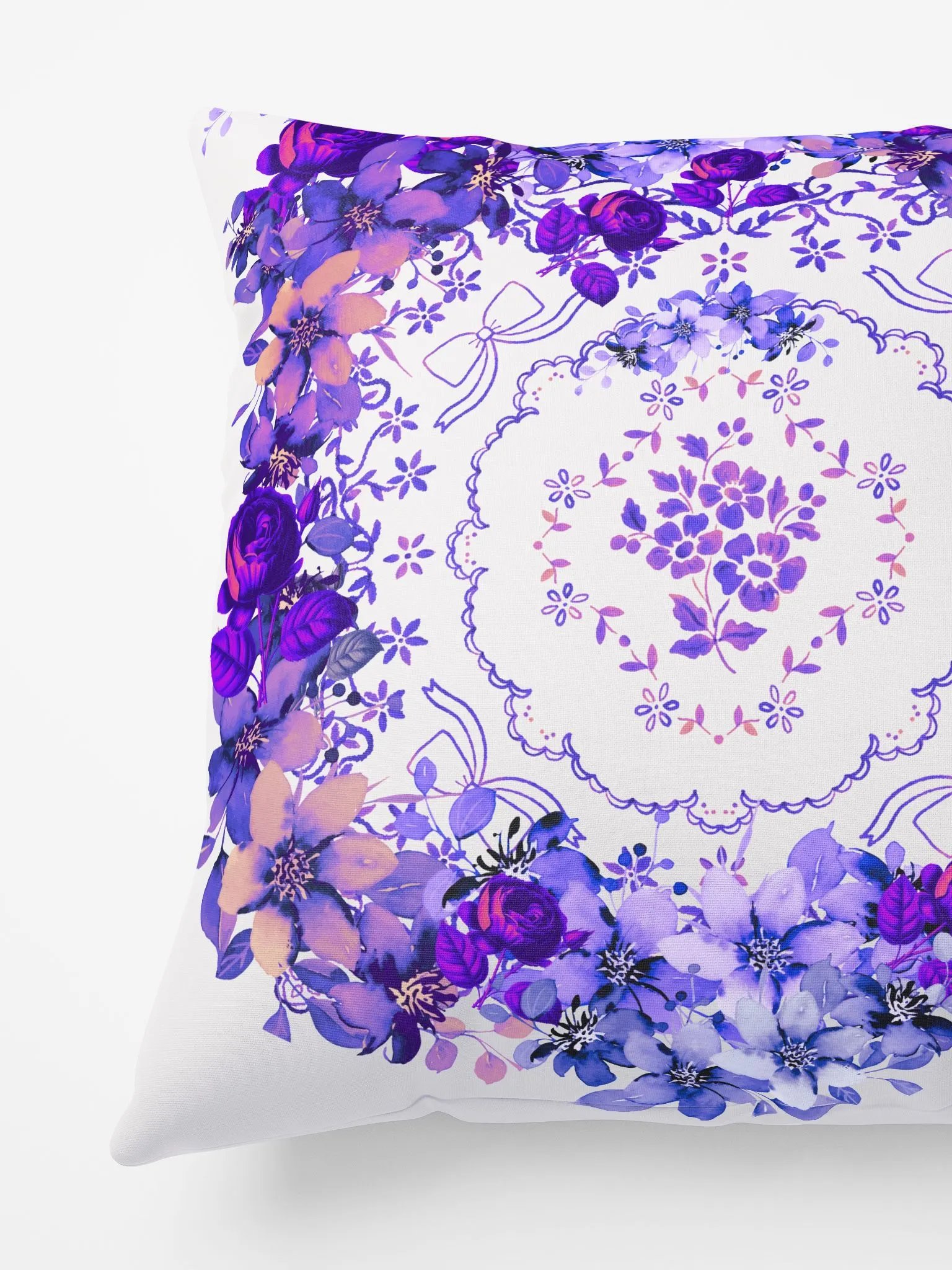 Violet Floral Blossom Pillow product image (3)