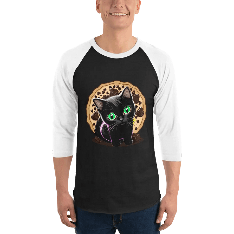 Cookie Kitty Stable Diffusion Baseball Tee - Dark Torso Colors product image (1)
