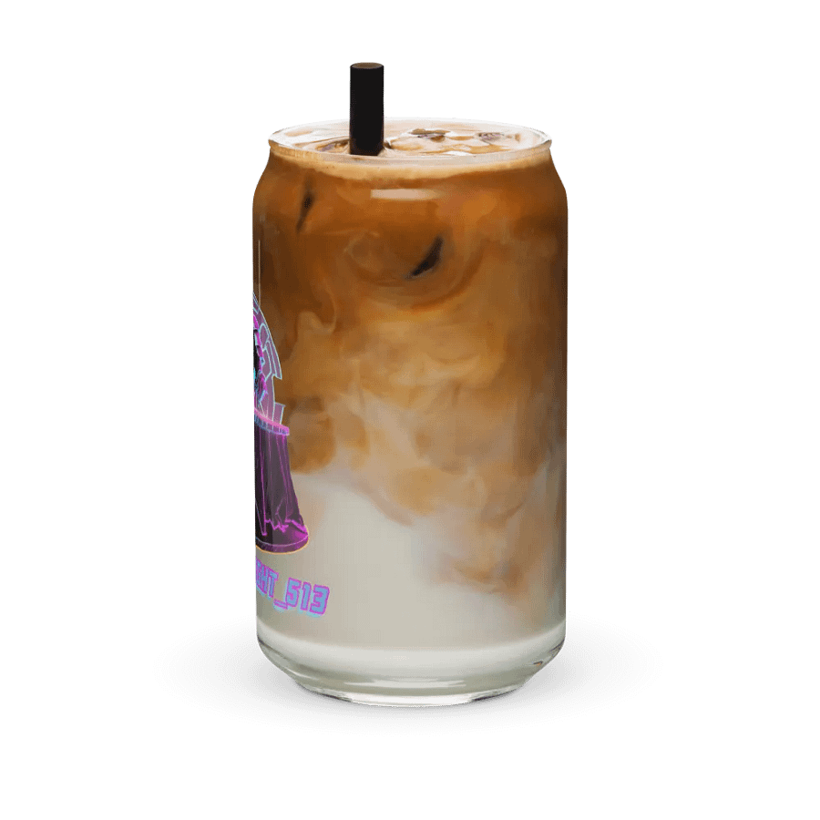Blackknight_513 Can Shaped Glass Cup w/optional Lid & straw. product image (42)
