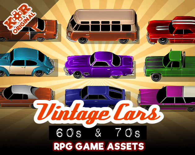 KR Vintage Cars ~ 60s and 70s Animation Pack for RPG Maker product image (1)