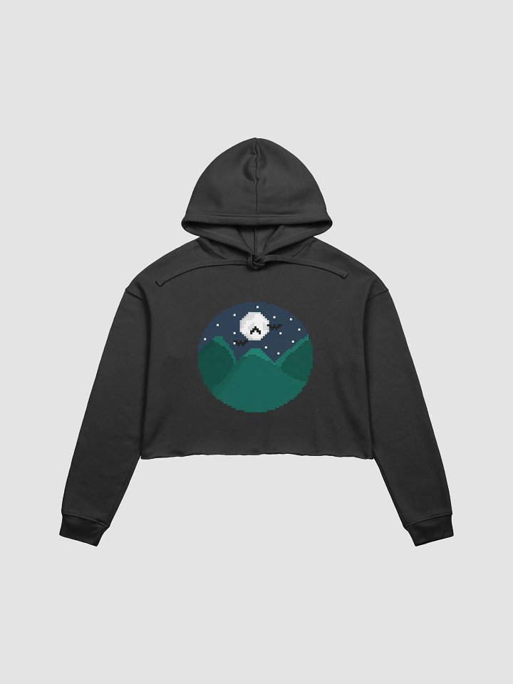 Mountain Harbingerofbeth Logo Crop Hoodie designed by Cassafrassarole product image (1)