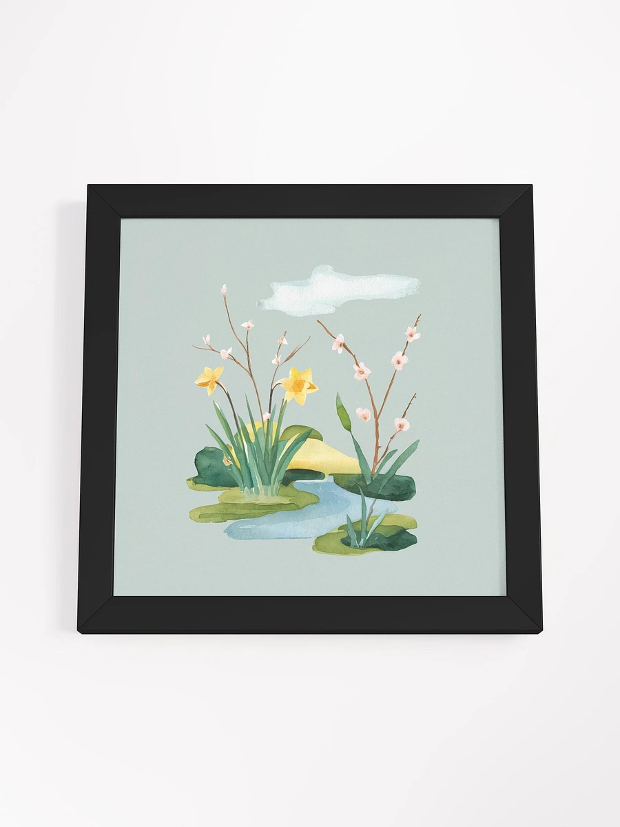 Gentle Floral Waterside Watercolor - Framed Poster product image (4)