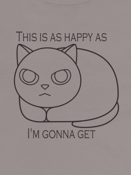 Happy Grumpy Cat Unisex Long Sleeve Tee, Black Print product image (1)