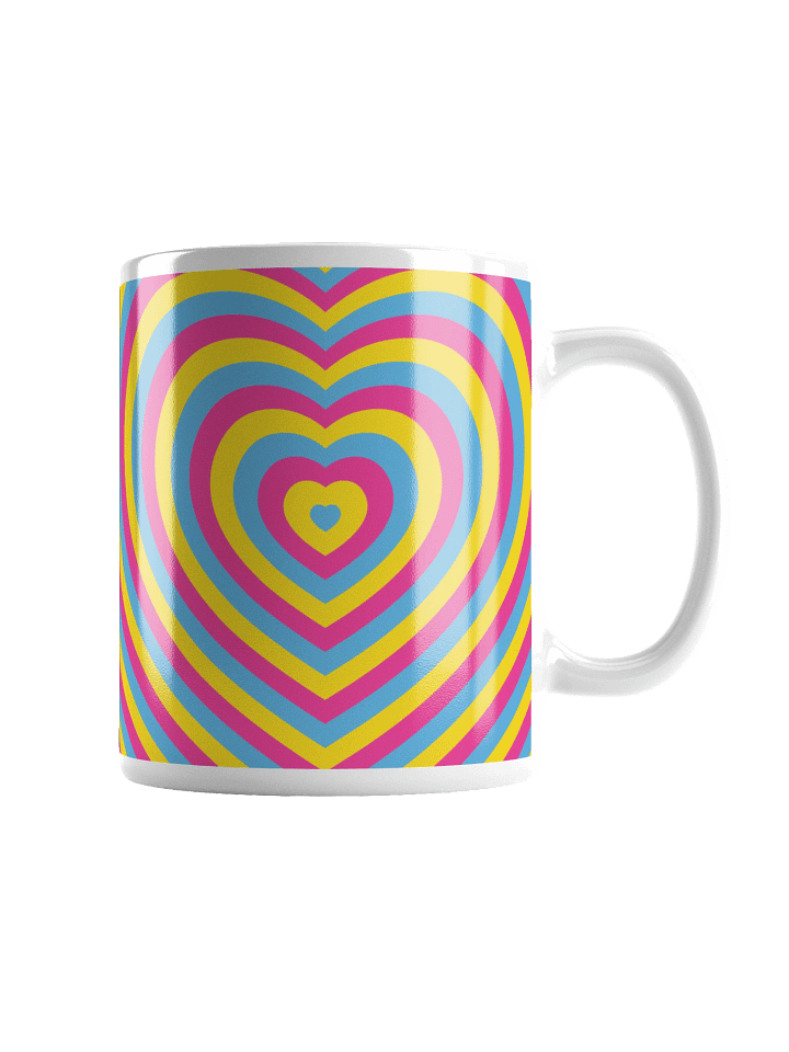 Pansexual Pride Hearts Mug (Left-handed) product image (1)