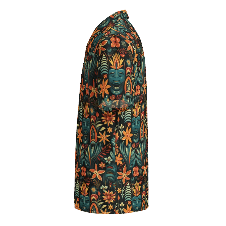 Tribal Floral Tiki Hawaiian Shirt product image (4)