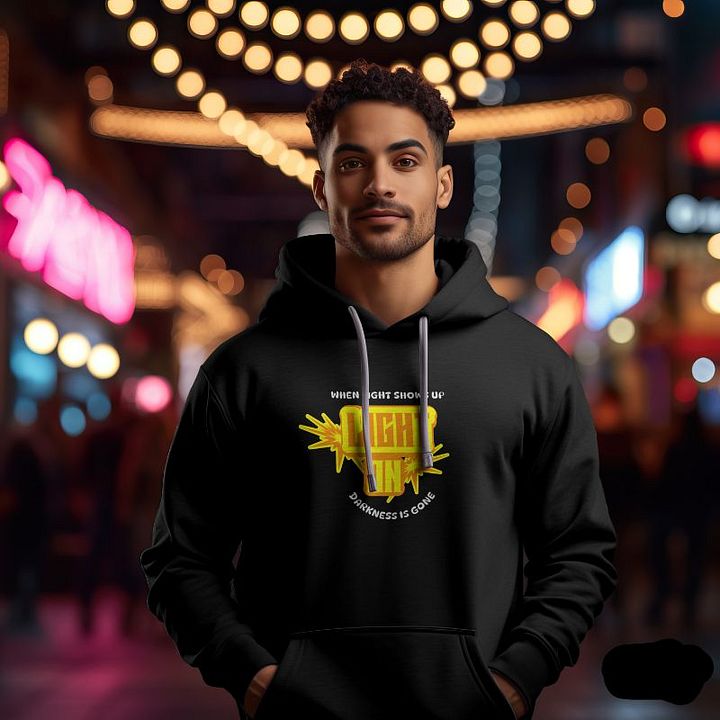 Light On Christian Sweatshirt | Religious Graphic Hoodie | Boho Christian Hoodie | Christian Comic Shout Out | product image (1)