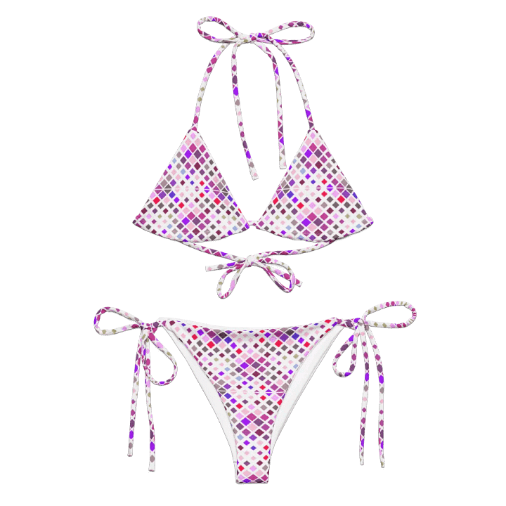 Colorful Square Pattern Design String Bikini - v2 product image (2)