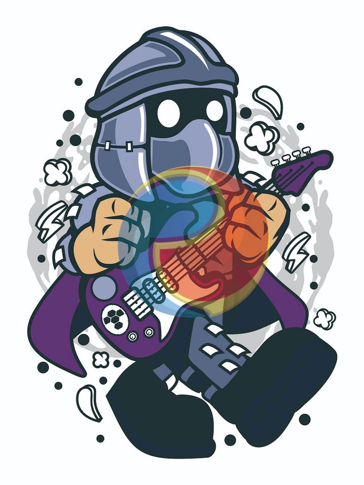 Sredder Rocker - Epic Knight Guitarist Digital Art – Instant Download product image (1)