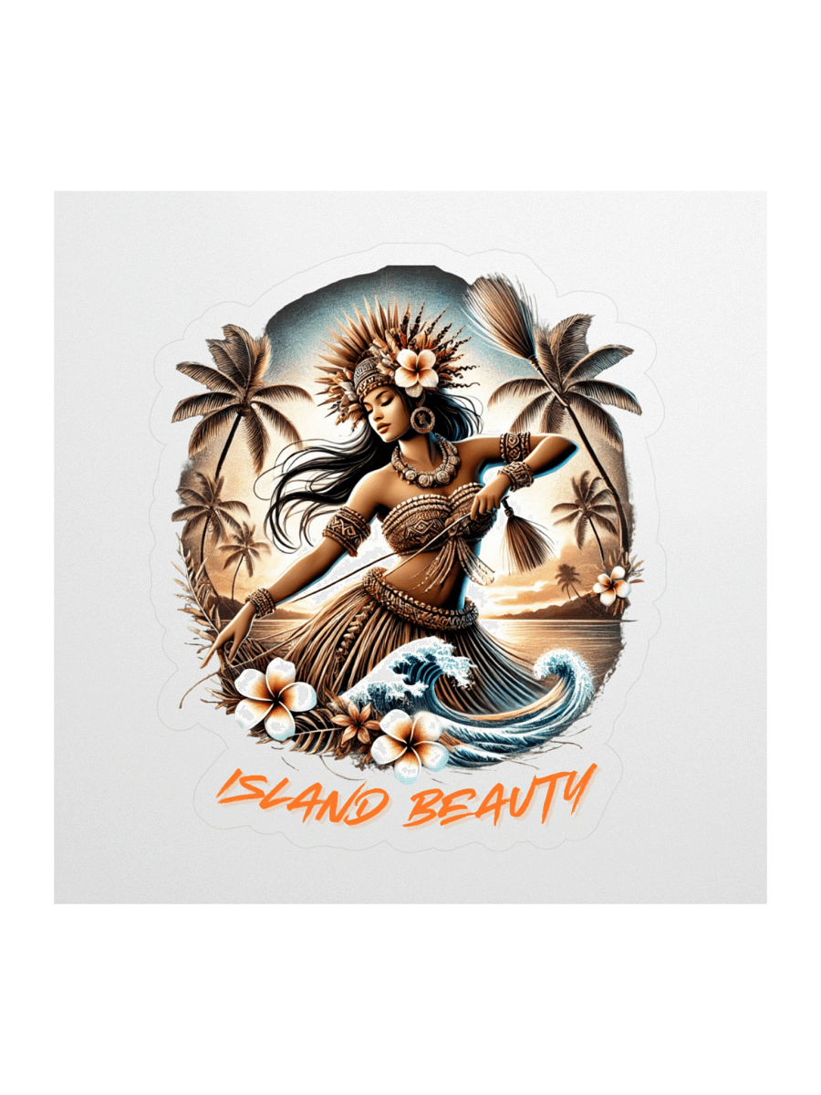 Island Beauty – Polynesian Tribal Design Kiss Cut Sticker for Island Pride & Tropical Vibes product image (1)