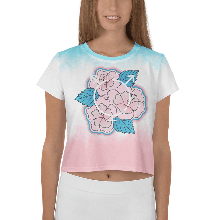 LGBTQIAP2S+ 2025, Trans Flower with Symbol, Crop Top product image (1)