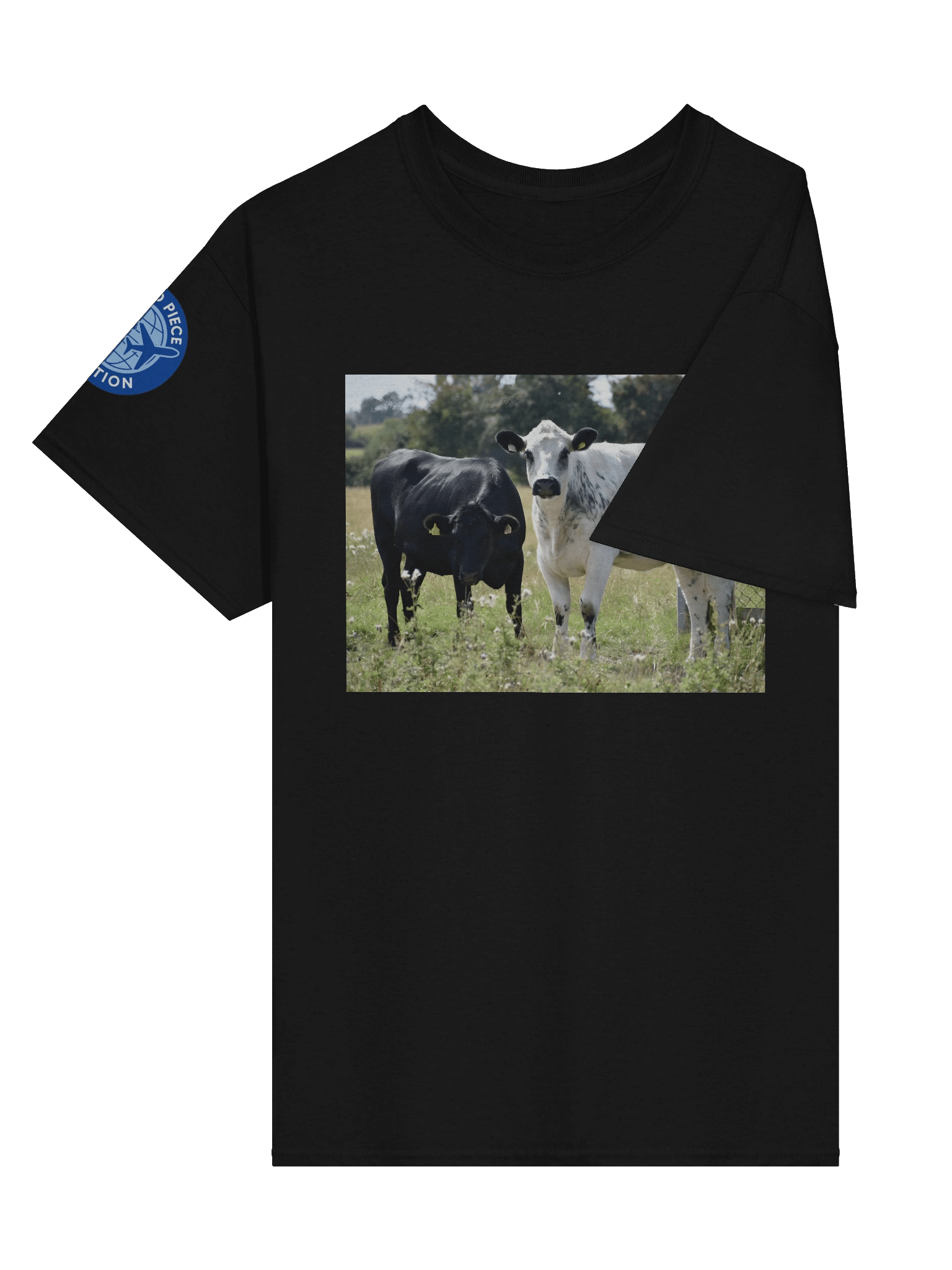 Black and White Cow Heavyweight T-Shirt product image (15)