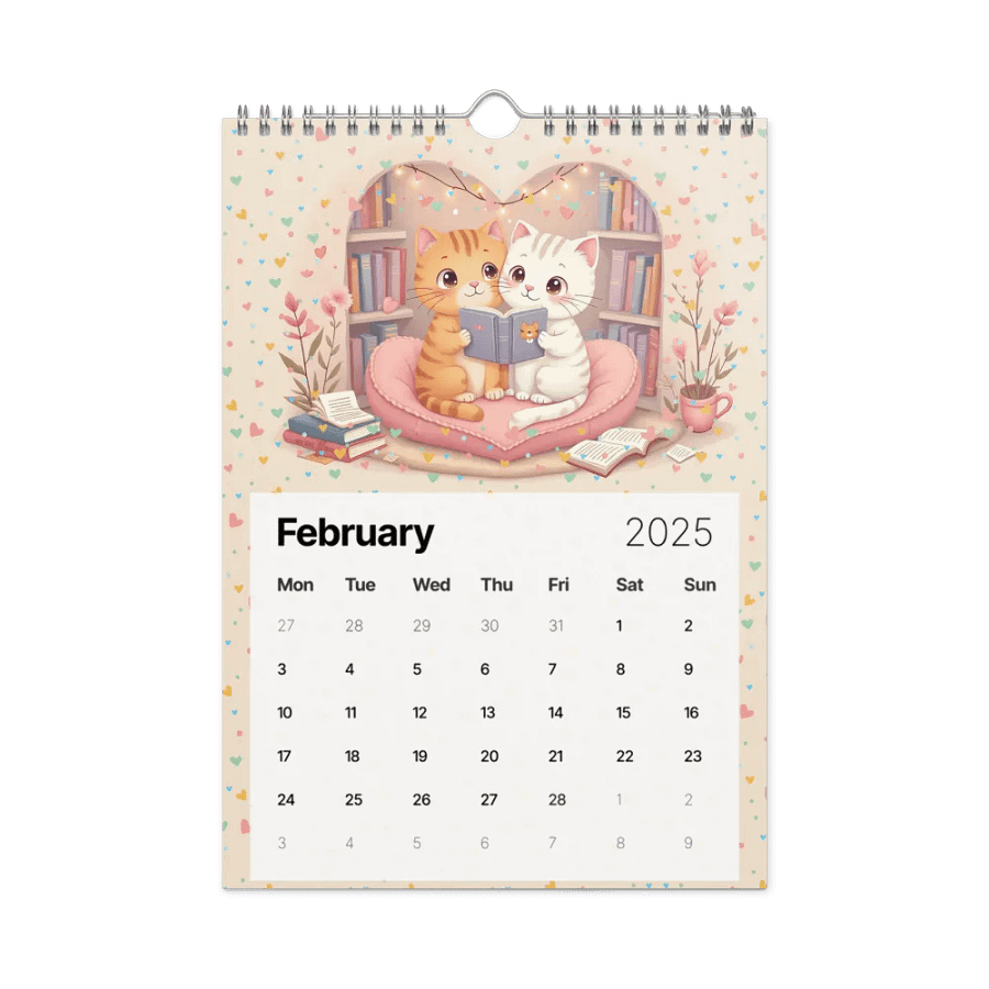 Tales & Tails: 2025 Calendar for Cat and Book Lovers | 8.26″ × 11.69″ (A4) | Book Lover Gifts | Literary Cats Wall Calendar product image (5)
