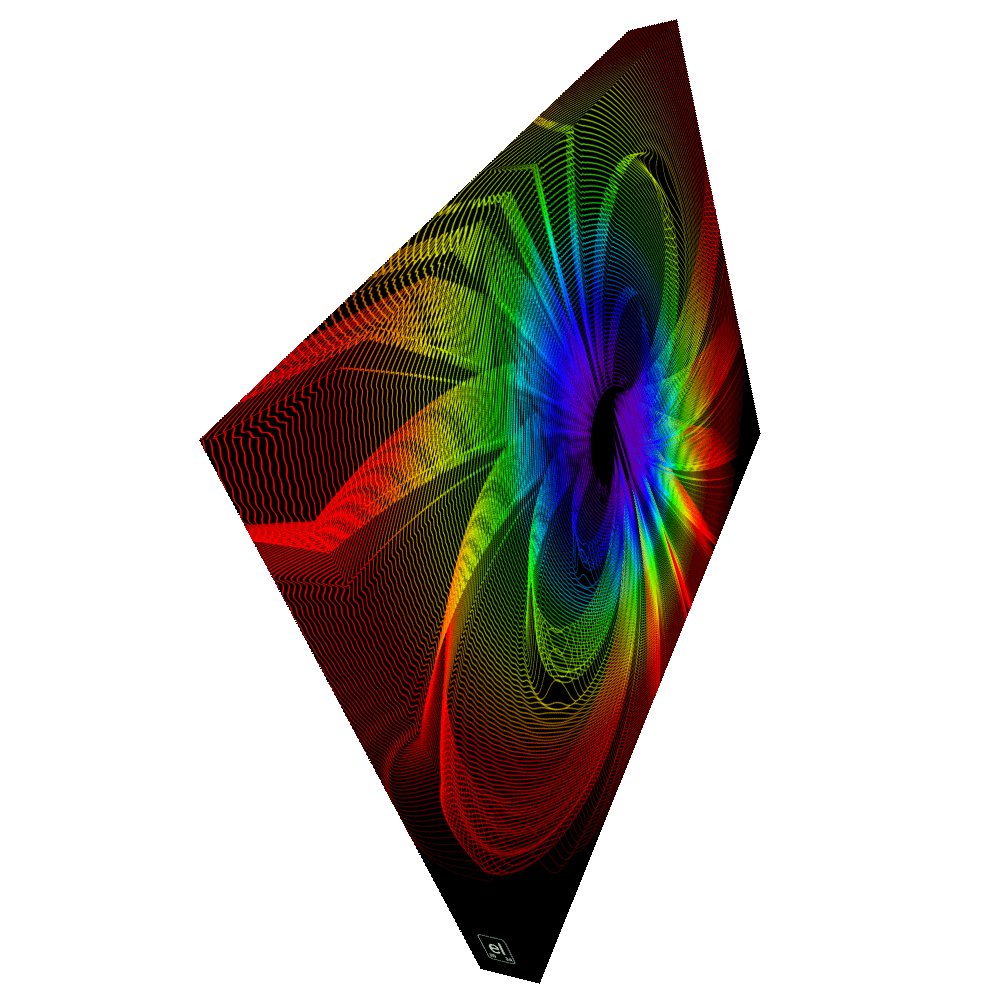 Sparse Spectral Spaceport Alpha - Diffraction Curves Physics Art Canvas Print product image (2)