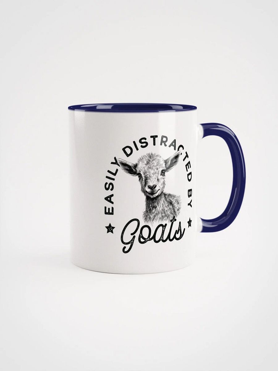 Easily distracted by goats" Ceramic Mug with color inside product image (1)