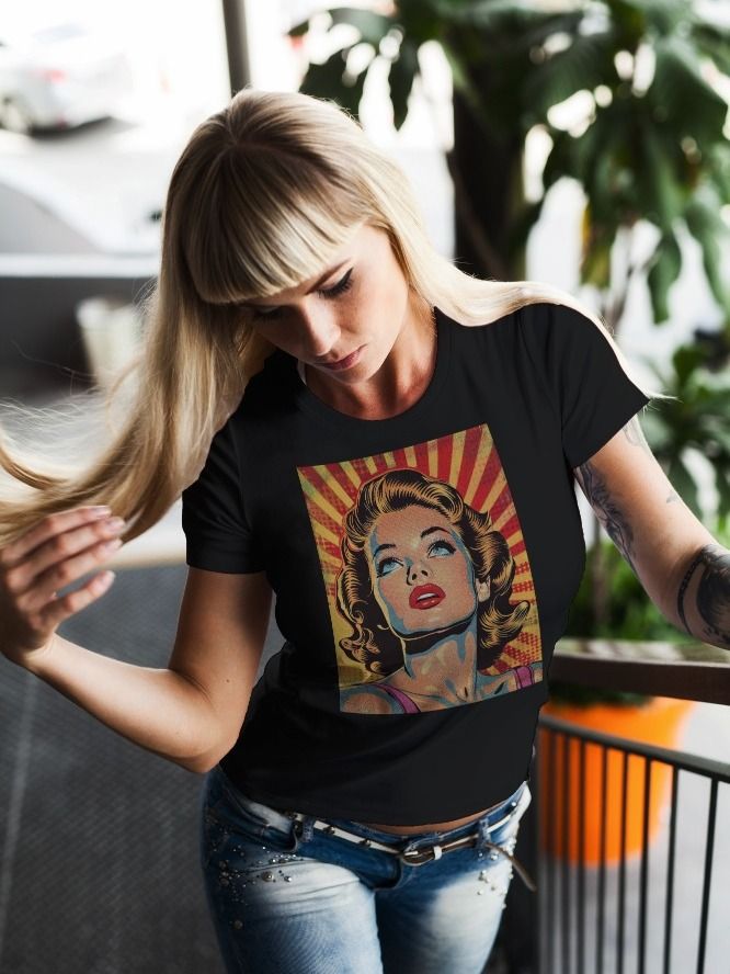 Pop Art Curly Vision Basic T-Shirt product image (1)