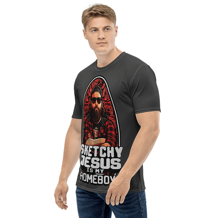 "Sketchy Jesus Is My Homeboy" All Over Print T-Shirt product image (2)