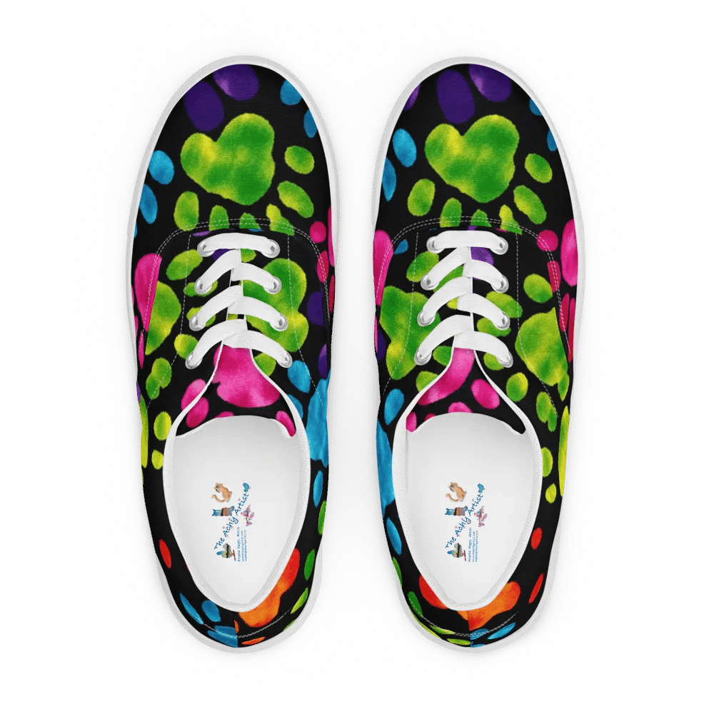 Colorful Pawprint Lace-Up Shoes product image (2)