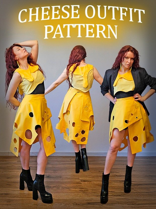 Cheese Skirt + Melting crop top Sewing pattern product image (1)